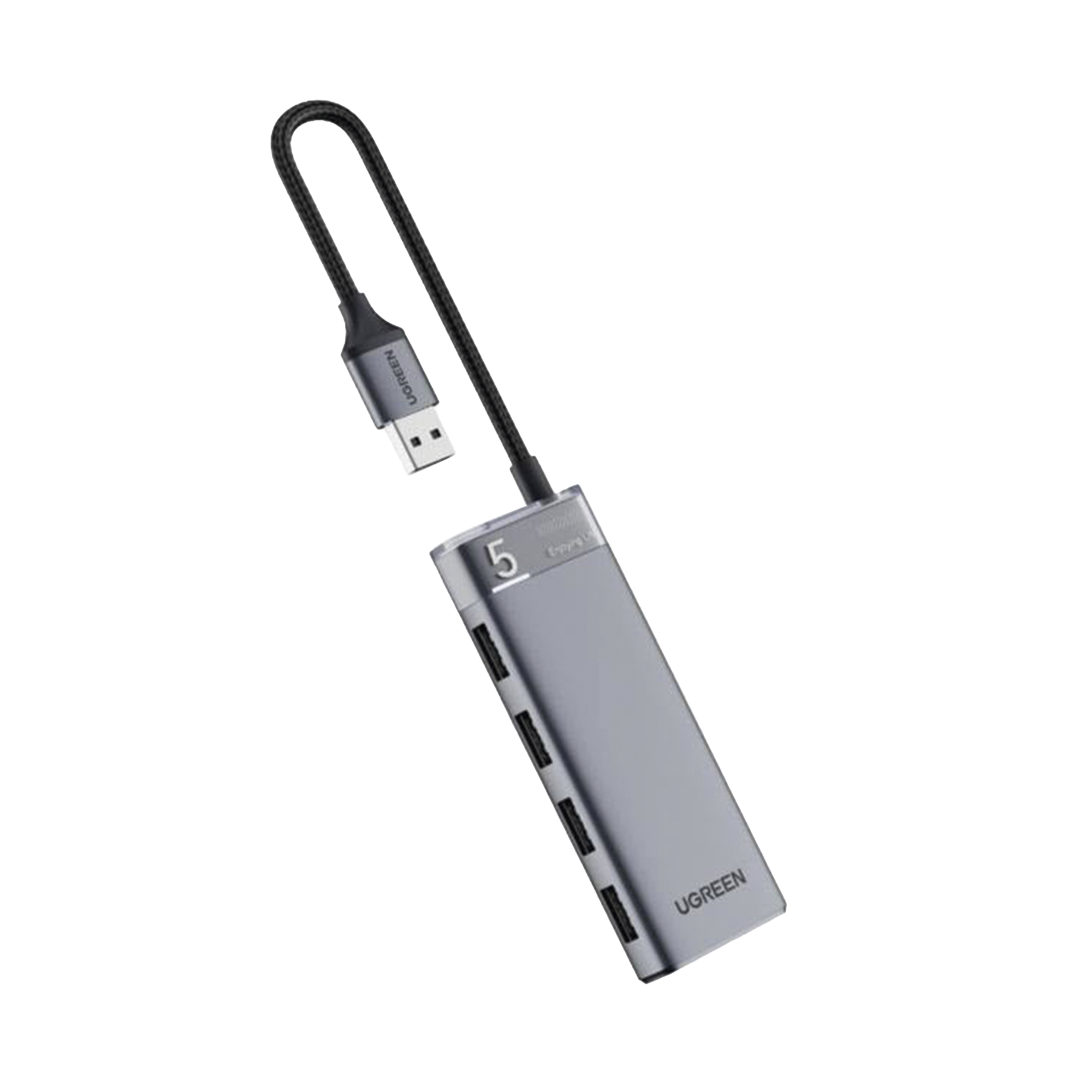 HUB USB-A 3.2 Gen1 4 EN 1 | 4 Puertos USB-A (5Gbps) | Carcasa ABS + PC | Soporta OTG | Luz Indicadora LED | Cable de Nylon Trenzado de 20cm (Mas de 20000 flexiones) | Interfaz Niquelada | Color Gris Metalizado. HUB USB-A 3.2 Gen1 4 EN 1 | 4 Puertos USB-A (5Gbps) | Carcasa ABS + PC | Soporta OTG | Luz Indicadora LED | Cable de Nylon Trenzado de 20cm (Mas de 20000 flexiones) | Interfaz Niquelada | Color Gris Metalizado.